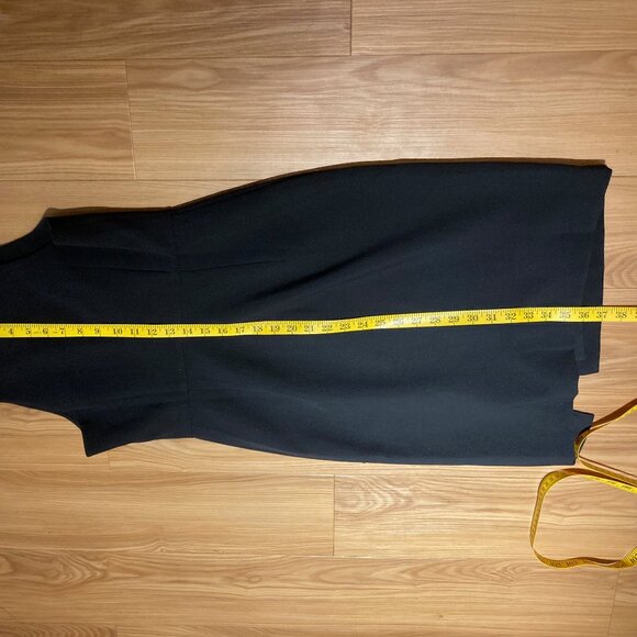 Banana Republic Black Dress Size 4 Petite White Stripe Neck Detail - Picture 12 of 16